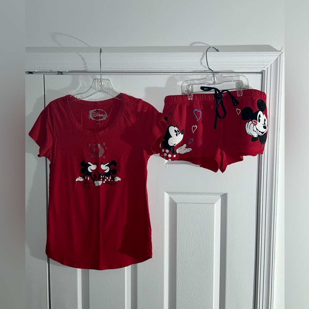 Red Disney Mickey and Minnie Pajama set